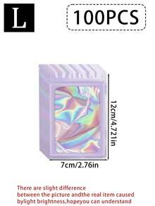 100/10 件透明窗口珠宝袋，渐变色珠宝密封袋，可重复使用，防尘防氧化，适用于戒指、耳环、项链、吊坠等珠宝、珠宝配饰整理、家居必需品、节日礼物。 - 彩色 - 查看 23
