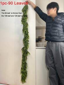 6 pies Guirnalda de cedro de tacto real para Navidad, guirnalda de agujas de pino artificial realista de color verde para decoración navideña interior y exterior de chimenea, mesa, ventana, escaleras, repisa, fiestas de Navidad, decoración del hogar