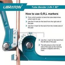 三合一弯管器，适用于 1/4" (6mm)、5/16" (8mm) 和 3/8" (10mm) 铜管、黄铜管、铝管和薄钢管 - 彩色 - 查看 9