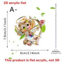 1pc Valentine's Day Love Angel 2D Acrylic Small Pendant, Transparent Acrylic With Gold Thread Couple Phone Chain Decoration, Backpack Hanging Decoration, Valentine's Day Gift - Multicolor-gold Thread - View 13