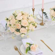 1/80PCS Artificial Flowers Silk Peony Bridal Bouquet Fake Roses Hydrangea For Autumn Decorations Wedding Vase For Home Dining Room Bedroom Decorations,Festival Birthday Party Accessories, Outdoor Garden Decorations,Autumn Home Decor,Bedroom Decor