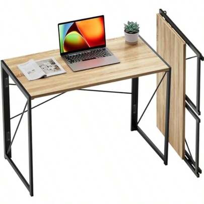 Folding Desk Foldable Small Portable Computer Desk For Bed Space-Saving Sturdy Writing Table Easy Carry For Bedroom Dorm Apartment Home Office Pre-Assembled
