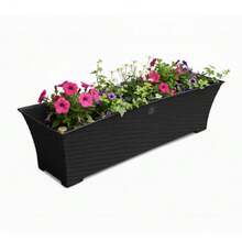 Jardinera Rattan Maceta Rectangular 9 Litros Plástico - Gris - Ver 10