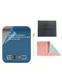 Kitchen Electronic Scale, 10kg Capacity, High-Precision Food Scale, Stainless Steel Weighing Pan, With Tare Function And Multiple Unit Conversions, Suitable For Cooking And Baking. The Scale Surface Has A Blue Protective Film, Which Must Be Removed Before Use. Battery Powered (Batteries Not Included). - Multicolor - View 19