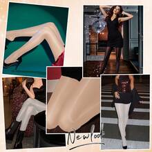 Women's Shaping High-Waisted Shiny Leggings, Glossy Oil Shine Pantyhose,For Holidays, Parties, Date Nights & Everyday Wear,Local Delivery - 黑色*1+自然*1 - 查看 6