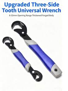 1pc Adjustable Wrench, Multi-Function Open-End Wrench, One Wrench Replaces Many, Labor-Saving Wrench - Multicolor - View 3