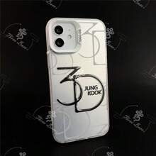 Funda de Teléfono J-JUNGKOOK 3D JK 17 16 15 14 13 12 11 Mini Pro Max Plus Protección contra Caídas Cubierta Trasera Mate Galaxy S22 S23 S24 S25 Plus Ultra - Blanco - Ver 3