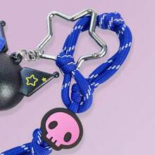 Miniso 1 pieza Muñeca linda de la serie Starlight Dance de Sanrio Kuromi + Broche de metal en forma de estrella + Brazalete trenzado de nailon con decoración en forma de corazón, accesorio de moda para atuendo diario, bolso, llavero - Multicolor - Ver 5