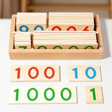 Children's Early Education Wooden 1-9000 Number Cards, Suitable For Boys And Girls Home Interactive Math Enlightenment Toys, Preschool Gift, Birthday Gift - Multicolor - View 8