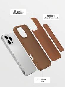 Compatible With 17/17 Air/17 Pro/17 Pro Max Phone Case With Holder, Suitable For IP11/IP13 Phone Case With Holder, Cool Apple 16 Pro Max Foldable Holder Phone Case, Shockproof Phone Case, Galaxy S25 FE Fashion Holder Phone Case, Galaxy A17/A07/A56/A16/A55 Phone Accessories, Hybrid 16/16e Phone Case, Redmi 15C Phone Case - Brown - View 5