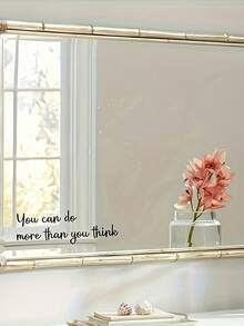 1/2Pcs Inspirational "You Can Do More Than You Think" Mirror Decal Set – Gloss Wall Sticker | Self-Adhesive Motivational Empowerment Quote, Home Decor Accessory For Bathroom & Bedroom - Multicolor - View 5