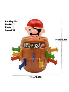 Kids Pirate Barrel Gag Desktop Game, Wooden Barrel Knife Popping Out, Two Sizes Available, Suitable For Parent-Child Interaction, Gathering With Friends, Children's Christmas Gift
