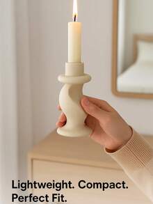 北欧复古极简陶瓷烛台，香薰蜡烛架，欧式浪漫餐桌装饰，树脂材质 - 彩色 - 查看 8