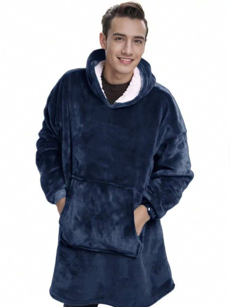 2025 New Wearable Hooded Blanket, Double-Sided Flannel With Pockets, Slouchy Blanket Thick Long Sleeve Jumpsuit Blanket, Soft & Warm, Suitable As Gift For Men And Women - Multicolor - View 8