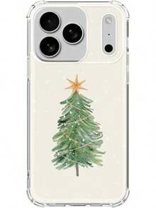 Funda de Teléfono de Árbol de Navidad en Acuarela Compatible con 17 Pro, Funda de Teléfono Estética de Navidad para 17 Pro, Funda de Teléfono Creativa de Dibujos Animados, Resistente a Impactos y Caídas, Protección Completa, Adecuada para 17/17ProMax/iPhone16/16Plus/16Pro/16ProMax, iPhone15/15Plus/15Pro/15ProMax, iPhone14/14Plus/14Pro/14ProMax, iPhone13/13Pro/13ProMax, Regalo Perfecto para Novia, Novio, Día de San Valentín, Navidad - transparente - Ver 1
