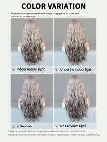 NICKY WALL 长款银灰色波浪假发，刘海挑染，黑色带粉色波浪卷发，分叉染色假发，合成时尚高密度耐热纤维假发，适合女士和女孩日常派对角色扮演圣诞节使用，26 英寸 - 挑染粉色 - 查看 6