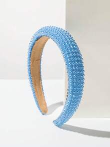 Thick Sponge Korean-Style Headband With Sizeable Rhinestone And Faux Pearl Decor, Suitable For Women And Women's Everyday Outings, Multi-Functional Hair Accessory For Washing Face Or Styling Hair , Hairband, Hair Hoop Headbands Head Accessories Beauty Home Hair Accessories - Multicolor - View 46