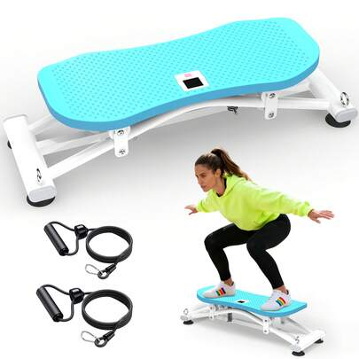 Sliding Ski Simulator With Resistance Bands - Indoor Skiing Fitness Equipment For Home Gym, With Resistance Bands & Non-Slip Base, Full-Body Cardio Training Machine For Core, Leg & Arm Workout