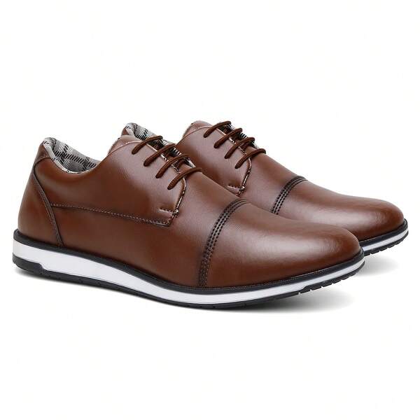 Sapato Oxford Masculino Estilo Social Casual com Solado Antiderrapante, Leve, Estiloso, Moderno e Confortável para o Dia a Dia, Envio Imediato