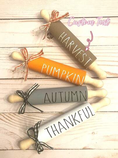 Customized Mini Rolling Pins, Autumn Mini Rolling Pins: Hand-Painted Multi-Tiered Tray Decorations, Multi-Tiered Wooden Rolling Pin Decorations/Valentine's Day Multi-Tiered Decorations/St. Patrick's Day Mini Rolling Pins/Christmas Mini Rolling Pins/Handmade Home Decorations