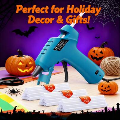 Heißklebepistole Tilswall, Klebepistole mit Transparente Heißklebesticks 7mm x 100mm für Schule, DIY Kunst, Handwerk und Schnelle Reparaturen in Haus, 20W Heissklebepistole (Blau)