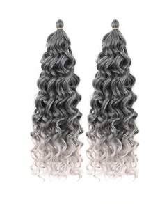 2Pcs/Set 18Inch Ocean Wave Crochet Braid Hair Hawaii Afro Curls Natural Synthetic Braiding Hair Extensions For Women - Multicolor - View 14