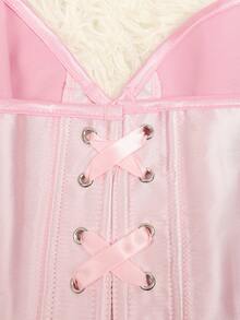 Apperloth Trages 束身胸衣纯色背部系带束腰训练器腹部支撑带骨晚会约会夜服装万圣节 - 粉色 - 查看 7