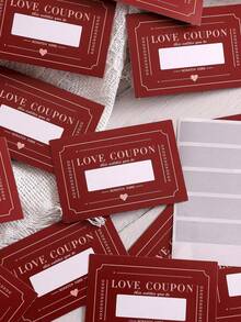 10pcs Scratchable Heart-Shaped Coupon, Handmade Valentine's Day Love Coupons, Valentine's Day Card, Greeting Card, Creative Birthday Gift (Suitable For Both Men And Women), Couple/Spouse Gift, Wedding Anniversary Gift, Mother's Day Card, Surprise Gift, Valentine's Day Gift, Party Favor, Party Game - Multicolor - View 12