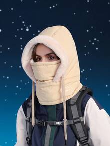 JOYLORD 1pc Men's Winter Hat, Mask & Neck Warmer 3-In-1 Set, Thermal Lined Warm Face Cover, Earflap Trapper Hat For Cycling, Skiing