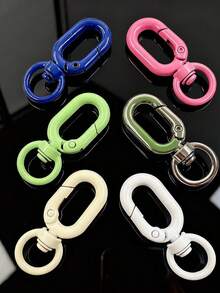 Hebilla oval de metal de moda, se puede abrir como llavero, gancho para bolso, clip de extensión, hebilla para cadena de perro, accesorios de equipaje, hebilla para senderismo, muy adecuada para usar mientras se viaja, accesorios de viaje, adecuada para correas de billetera, llaves, manualidades, ganchos, accesorios DIY - Multicolor - Ver 5