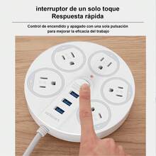 Premium Disc Usb Premium Multi-contact 5+3 Cable De Alimenta - Blanco - Ver 7