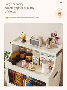 1个可折叠塑料双门储物柜，便携式衣柜，家居收纳整理柜，适用于客厅、厨房、浴室、卧室、玩具收纳、零食柜，圣诞节和万圣节礼物 - 透明 - 查看 5