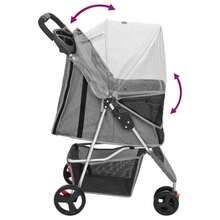 vidaXL Faltbarer Hundewagen Grau 80x46x98 Cm Aus Oxford-Gewebe - Grey - View 6