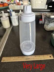 1个/2个1000毫升手摇式面糊搅拌瓶分配器，面糊搅拌瓶；奶油煎饼；煎饼面糊搅拌瓶，按压式煎饼奶油分配瓶带刻度，奶油打发瓶和调味挤压瓶，迷你透明酱汁瓶。 - 無色 - 查看 3