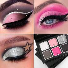 Black Pink Eyeshadow Palette Matte Glitter White Grey Silver Goth Makeup Palette Pigmented Long Wear Radiant Hot Pink Gothic Smoky Eye Shadow Pallet For Halloween Vampire Witch Lolita Y2K Cosplay - #01 Rose Curse - View 5
