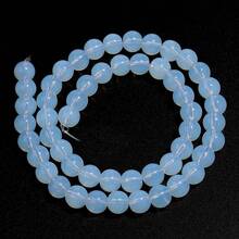 1颗天然玛瑙圆形隔珠，尺寸4/6/8/10/12毫米，高品质珠宝制作DIY工艺品材料，适用于友谊手链、项链、吊坠、装饰品等，批发珠子 - 蛋白石 - 查看 11