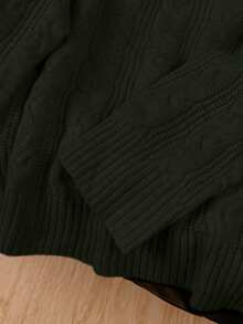 Vivid Style Women's Crew Neck Sweater, Twist Knit Fabric, Solid Color Minimalist Casual, Sporty Commuter Style, Street Style, Suitable For Autumn/Winter, Valentine's Day Outfit, Valentine's Day Outerwear Top