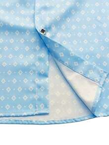 Áo sơ mi nam dài tay họa tiết chấm bi và kẻ caro thường ngày mới - Màu xanh nhạt - Xem 6