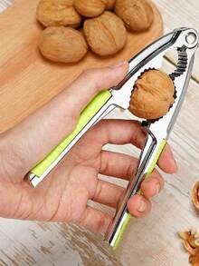 1pc Metal Nutcracker - Multifunctional Stainless Steel Nut Cracker, Heavy Duty Shell Walnut Plier, Seafood Tongs, Walnut Opener With Non-Slip Handle, Suitable For Nuts, Hazelnuts, Almonds, Seafood Or Other Nutcrackers