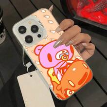 Funda de Teléfono de Dibujos Animados G-Gloomy Bear para 17 6 15 14 13 12 11 Pro Max Plus Funda de Teléfono Plateada Colorida - Z5 - Ver 12