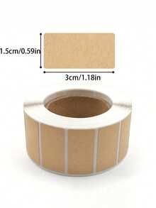 Roll Of 800 Kraft Paper Seal Label Stickers - Self-Adhesive, Handwritten, Durable, And Waterproof For Packaging, Labeling, And Organization, Package Labels | Natural Look | Waterproof Stickers, Can Labels, Food Labels - Multicolor - View 3