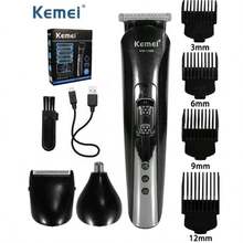 Kemei KM-1506 三合一电动剃须刀 USB充电式理发器 电动可充电鼻毛修剪器 专业剃须机 - 彩色 - 查看 10
