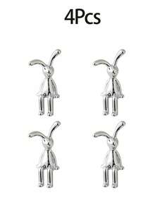 1pc Modern Silver Decorative Rabbit Figurine, Multipurpose Decor For Home, Kitchen, Office, Shelves, Desks, Vanities,Home Decor,Kitchen Decor Decor,Room Decor,Christmas Decor,Party Decor,Decorative Crafts,Desk Ornaments,Table Decorative Ornaments,Party Gift Decorations,Christmas Decorations,Christmas Gift. - Silver - View 15