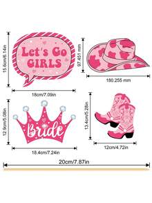 25件西部主题拍照道具，西部主题派对装饰，适合成人，趣味牛仔派对礼品，适用于狂野西部派对、西部牛仔生日派对、乡村派对，包括粉色单身派对、准新娘婚礼等。 - 彩色 - 查看 10