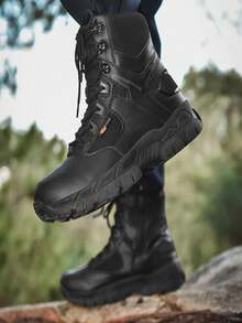 New Fashionable Casual Outdoor Anti-Slip Wear-Resistant Warm Hiking Boots, Outdoor Training Boots, Mountaineering Boots - Black - View 1