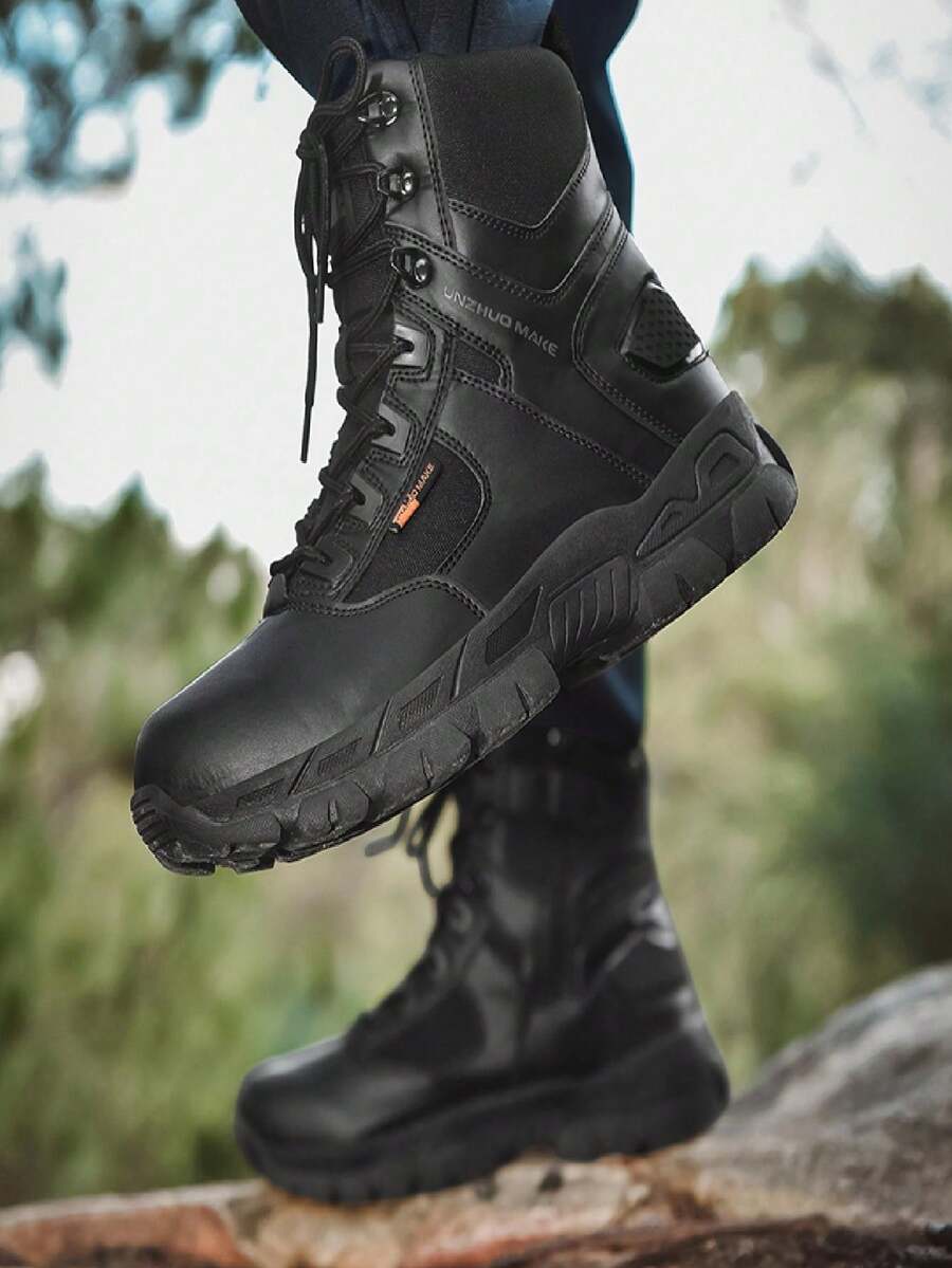 New Fashionable Casual Outdoor Anti-Slip Wear-Resistant Warm Hiking Boots, Outdoor Training Boots, Mountaineering Boots - Black - View 1