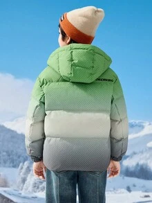 Balabala Kids Boys Hooded Toy Print Down Jacket, Winter 2025 Protective & Warm