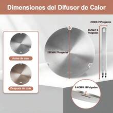 Difusor De Calor Placa Difusora De InduccióN Acero Inoxidable, Adaptador De Placa De InduccióN ConíBle Convertidor ConduccióN De Calor Para Cocina De Gas EléCtrica InduccióN, 8.Pulgadas - 1 - Ver 4