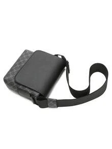 1pc Peach Tree Men's Messenger Bag, PU Leather Flap Crossbody Shoulder Bag, Casual Versatile Daily Use Small Square Bag Pouch - Multicolor - View 12