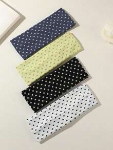 1pc/4pcs Retro Polka Dot Print Elastic Headband For Women Versatile Fashion Accessory For Daily Life Yoga Outdoor Activities Soft Hairband For Fall Winter Elegant Scarf Headwrap Hair Accessories For Vacation Outfits - 4pcs/set - 查看 2